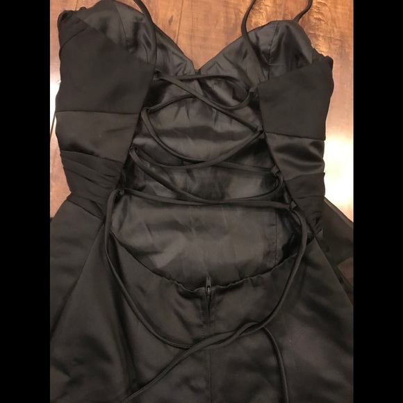 Masquerade Black Satin Gown - Picture 5 of 7